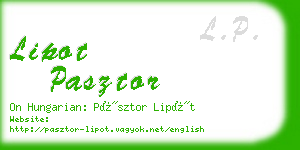 lipot pasztor business card